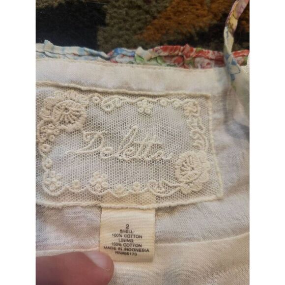 Anthropologie Deletta Dress Women's 2 Multicolor Floral Bird of Paradise Maxi - Picture 4 of 7